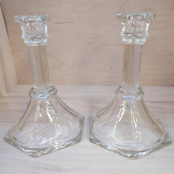 Clear Candlestick Holders - Picture 1 of 2